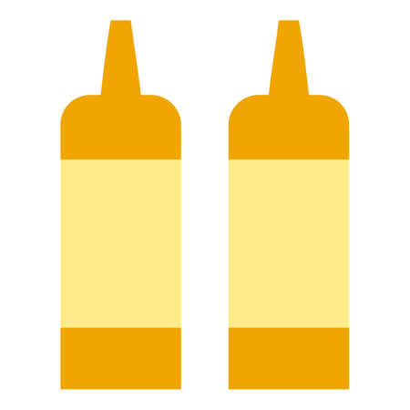 Mustard bottles icon, flat styleの写真素材