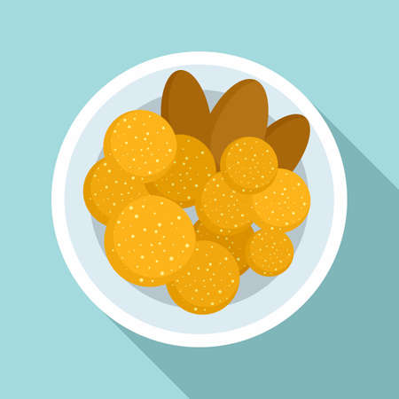 Thai food cutlet icon, flat styleの写真素材