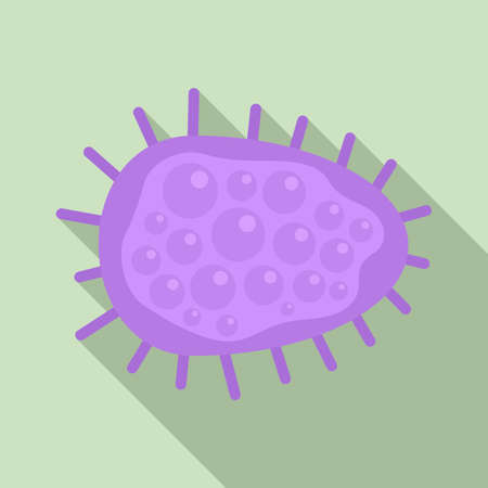 Virus microorganism icon, flat styleの写真素材