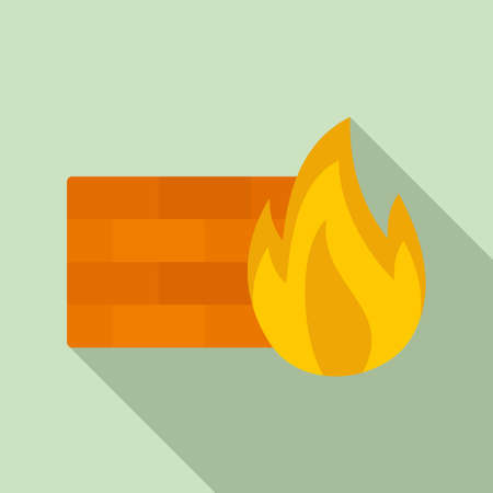 Security firewall icon, flat styleの写真素材