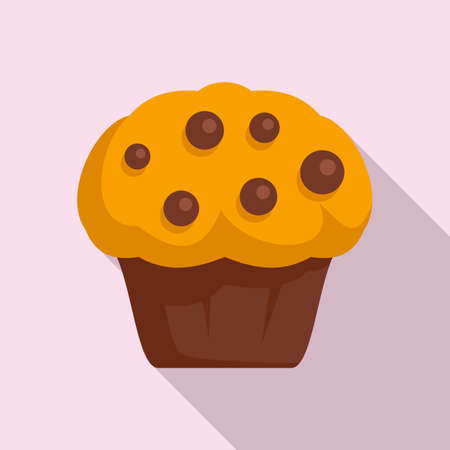 Homemade cupcake icon, flat styleの写真素材