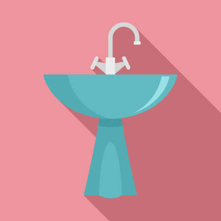 Washbasin icon, flat styleの写真素材