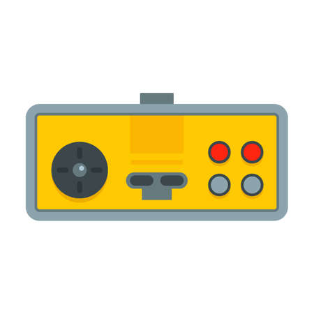 Retro game joystick icon, flat style