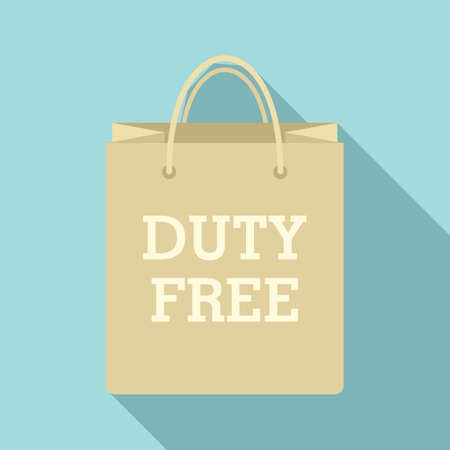 Duty free paper bag icon, flat styleのイラスト素材