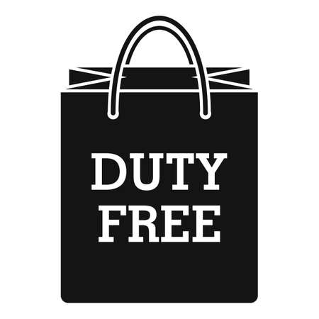 Duty free paper bag icon, simple styleのイラスト素材