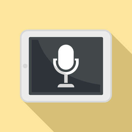 Tablet flash screen recording icon, flat styleのイラスト素材