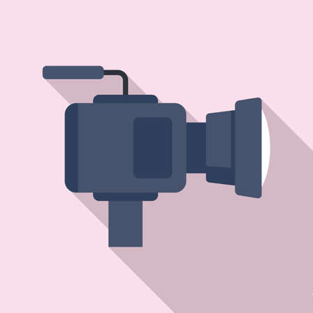 Professional camera icon, flat styleのイラスト素材