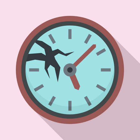 Broken wall clock icon, flat styleの写真素材