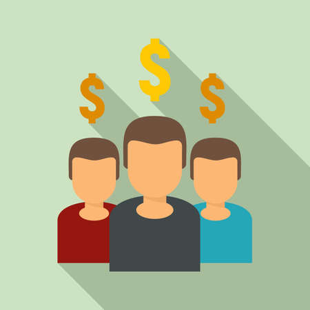 Crowdfunding team icon, flat styleの写真素材