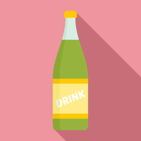 Diet soda bottle icon, flat styleの写真素材