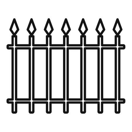 Village metal fence icon, outline styleの写真素材