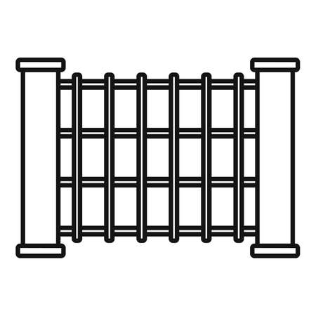 Stone tower fence icon, outline styleの写真素材