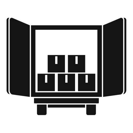 Open warehouse truck icon, simple styleの写真素材