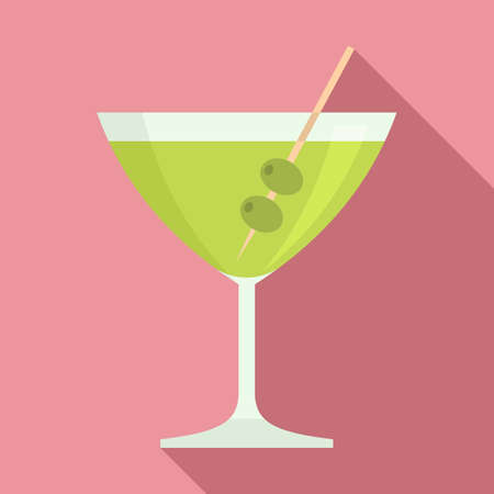 Olive cocktail icon, flat styleの写真素材