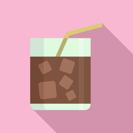 Whiskey cocktail icon, flat styleの写真素材