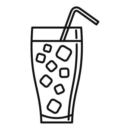 Ice soda cocktail icon, outline styleの写真素材