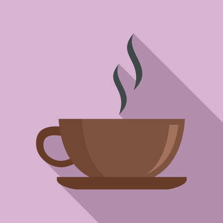 Hot coffee cup icon, flat styleの写真素材
