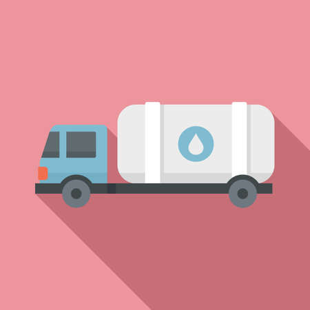 Milk truck tank icon, flat styleの写真素材