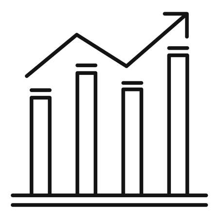 Graph bars icon, outline styleの写真素材