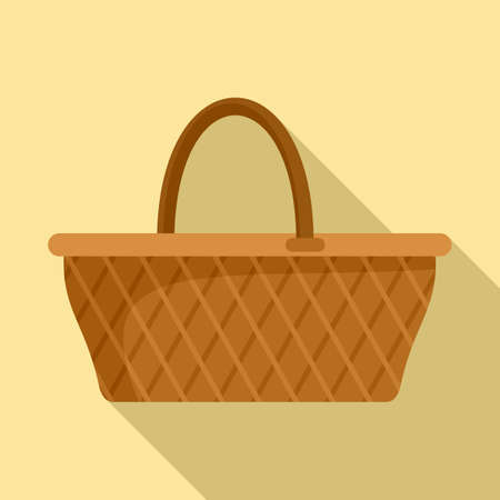 Craft wicker icon, flat styleの写真素材