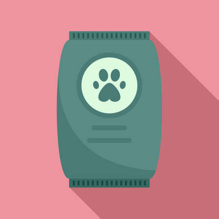 Dog food package icon, flat styleの写真素材