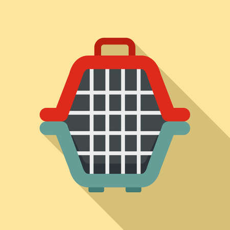Dog portable box icon, flat styleの写真素材