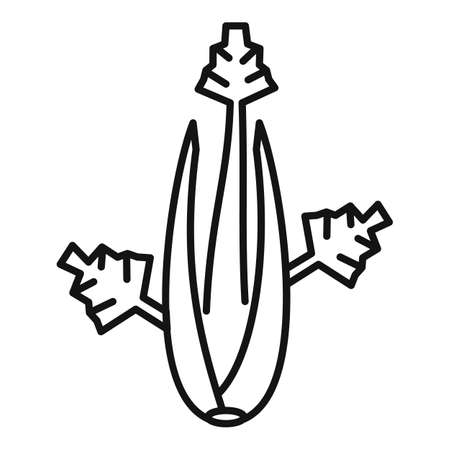 Celery leaves icon, outline styleの写真素材