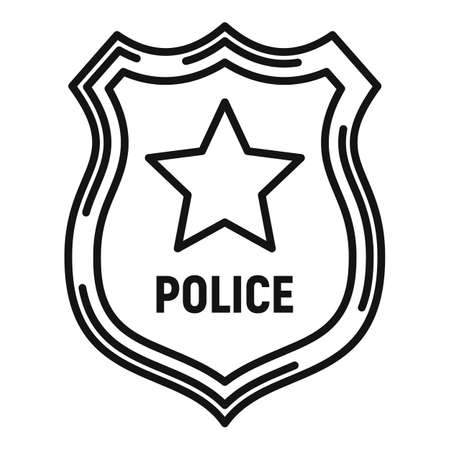 Police badge icon, outline styleの写真素材