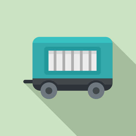 Circus trailer icon, flat styleの写真素材