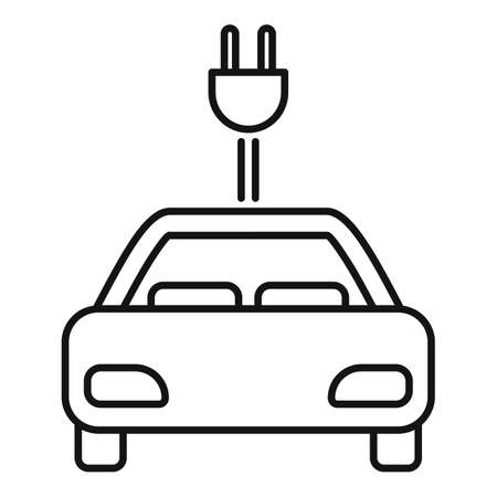Ecology hybrid car icon, outline styleの写真素材