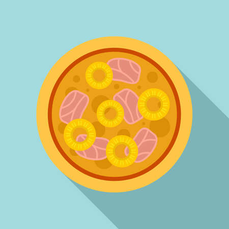 Fruit sausage pizza icon, flat styleの写真素材