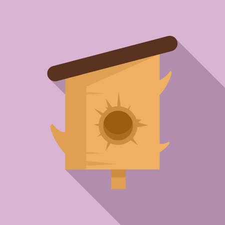 Tree trunk bird house icon, flat styleの写真素材