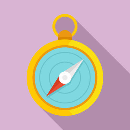 Hiking hand compass icon, flat styleの写真素材
