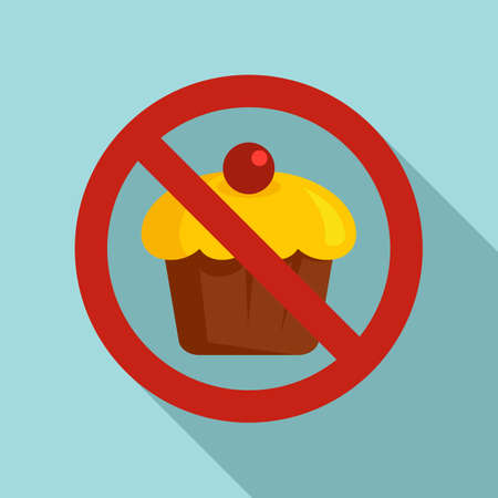 No sweet cupcake icon, flat style