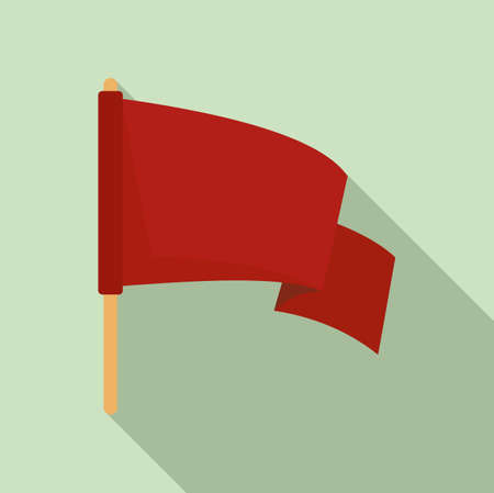 Red protest flag icon, flat styleの写真素材