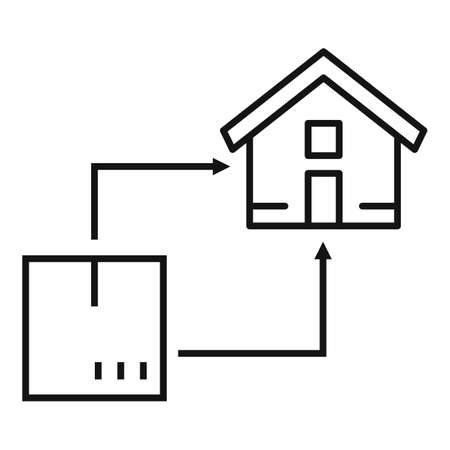 House relocation icon, outline styleの写真素材