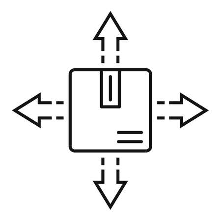 Box relocation direction icon, outline styleの写真素材