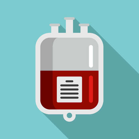 Blood transfusion package icon, flat styleの写真素材