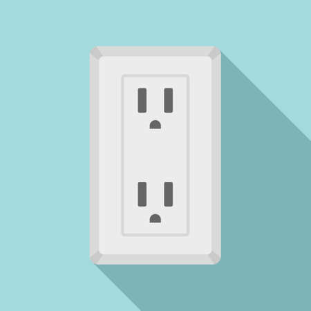 Double type B power socket icon, flat styleの写真素材