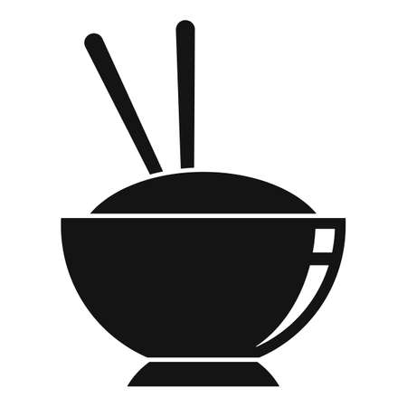Japanese rice bowl icon, simple styleの写真素材