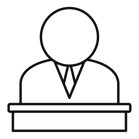 Bank worker icon, outline styleの写真素材