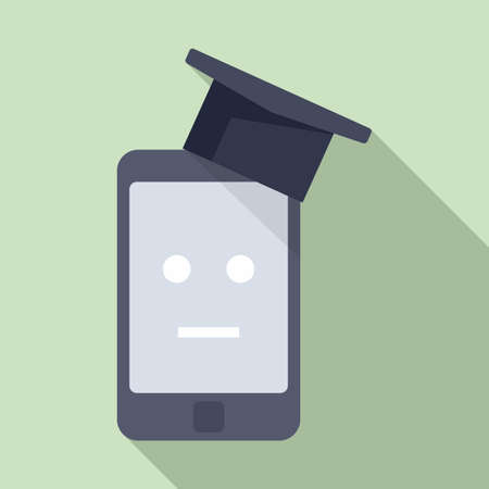 Smartphone machine learning icon, flat styleの写真素材