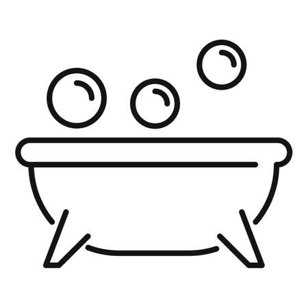 Spa bathtub icon, outline styleの写真素材