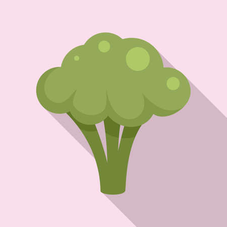 Organic broccoli icon, flat styleの写真素材