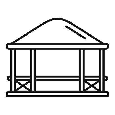Architecture gazebo icon, outline styleの写真素材