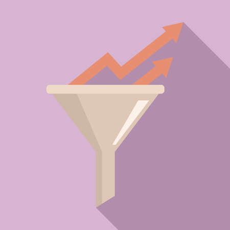 Conversion rate graph funnel icon, flat styleの写真素材