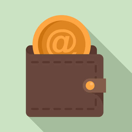Personal digital wallet icon, flat styleの写真素材