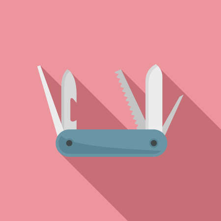 Survival knife icon, flat style