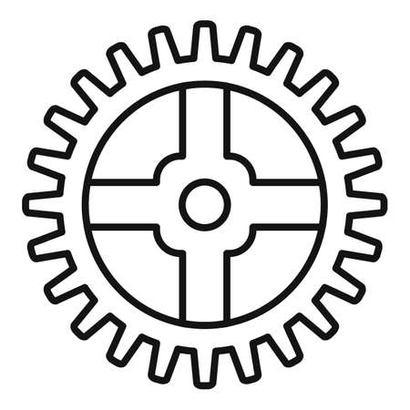 Watch cog wheel piece icon, outline styleの写真素材