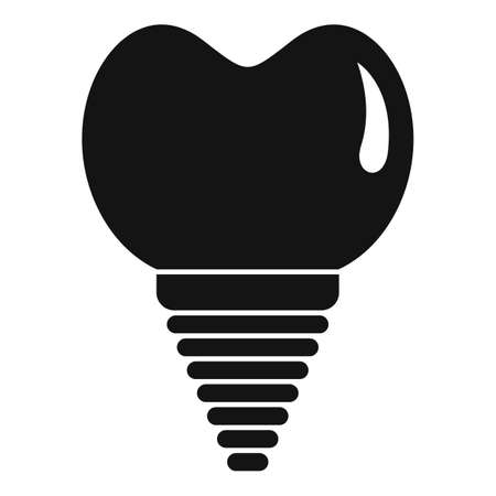 Ceramic tooth implant icon, simple styleの写真素材